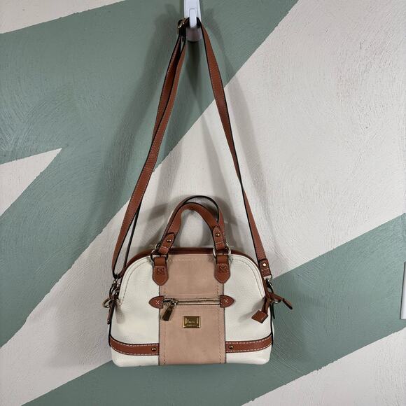 Born Concept Women's Hip Multi Pocket White Leather Casual Shoulder Satchel Bag - Picture 2 of 11